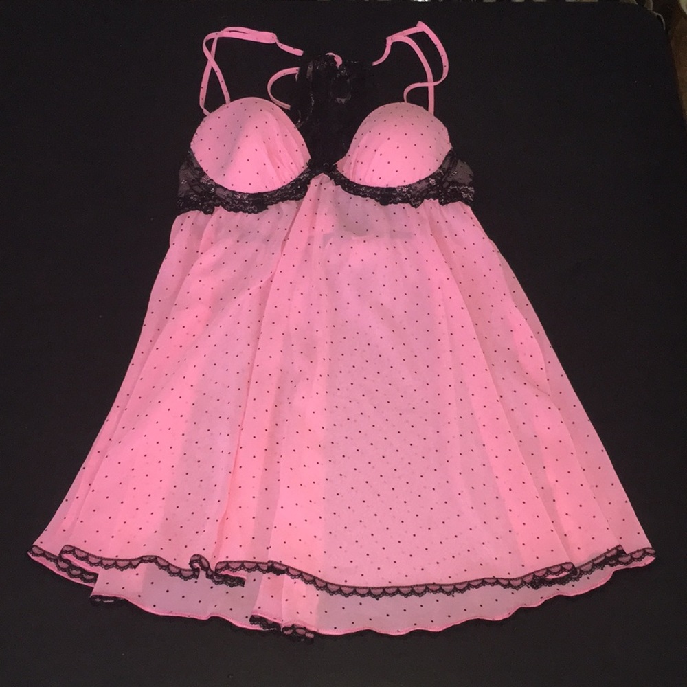 Seductivewear Pink Black Polka Dot Lingerie